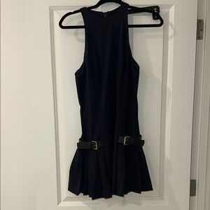 Zara Navy Mini Dress with Belt Accents
